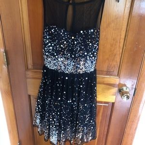 Sequined Black Dress
